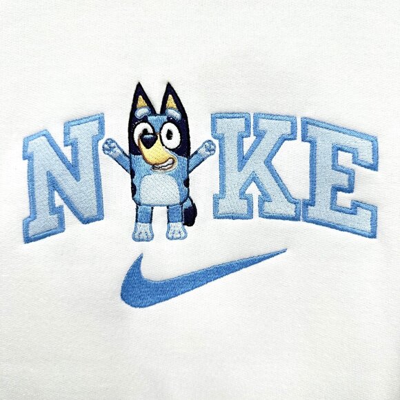 Nike Bluey Embroidered YOUTH Sweatshirt Kids Boy Girl Unisex Crewneck Gift - Picture 1 of 8